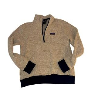 Patagonia Blue and Cream Pullover with Quarter-Zip